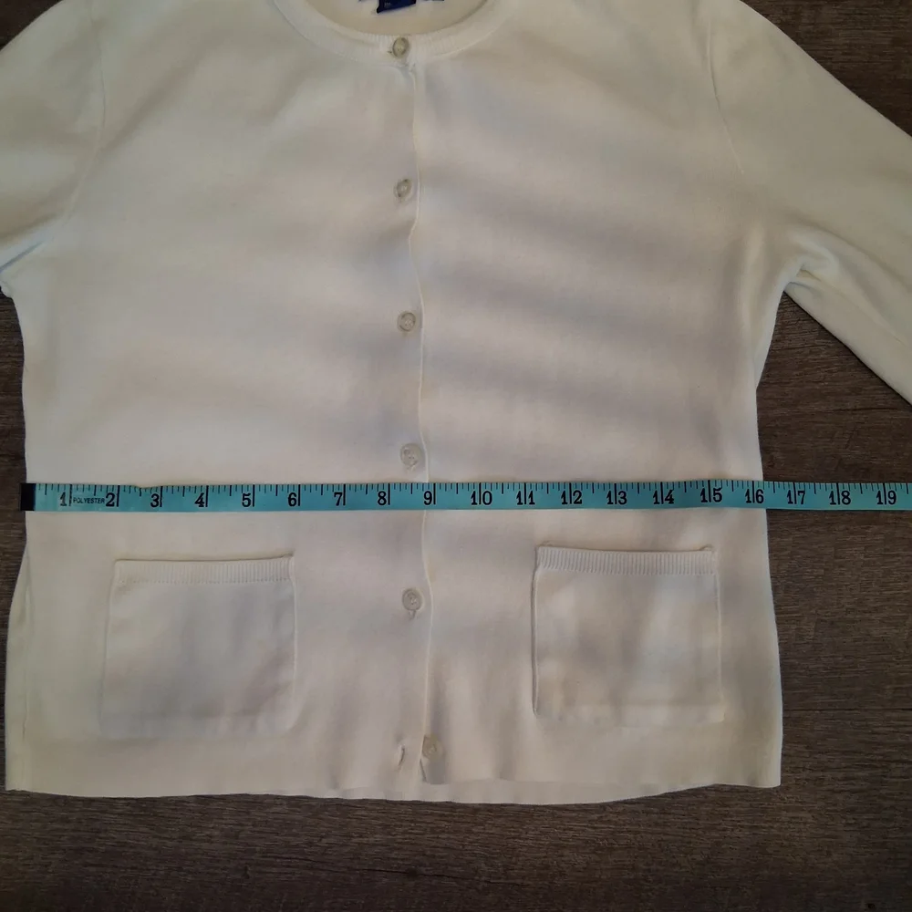J.Crew Women's White Button-Up Crewneck Cardigan - Picture 5 of 7